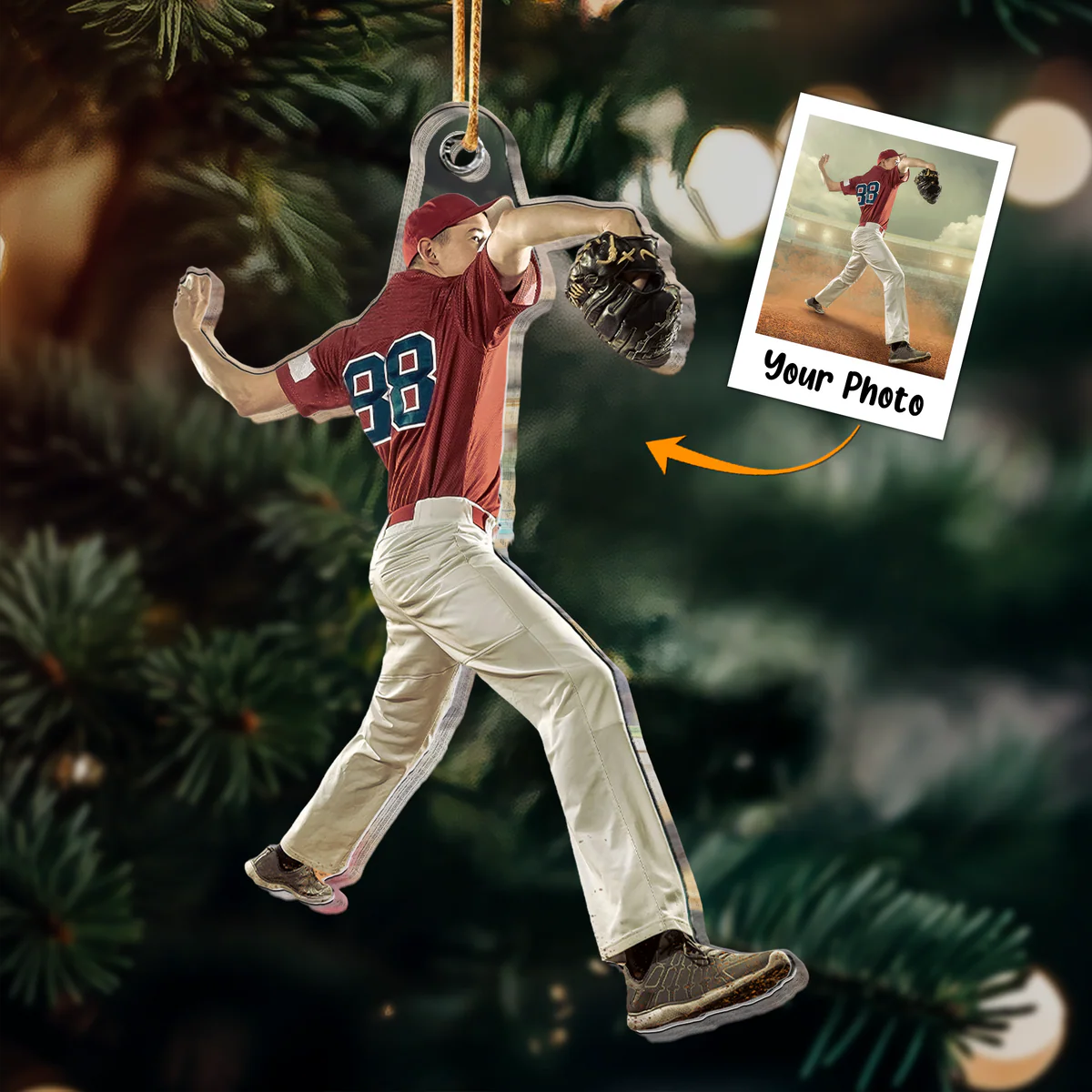 2023 Custom Photo Texas Baseball World Champs Ornament, Custom Your Great Moment Of Texas Baseball 2023 World Champs Ornamens - Image 2