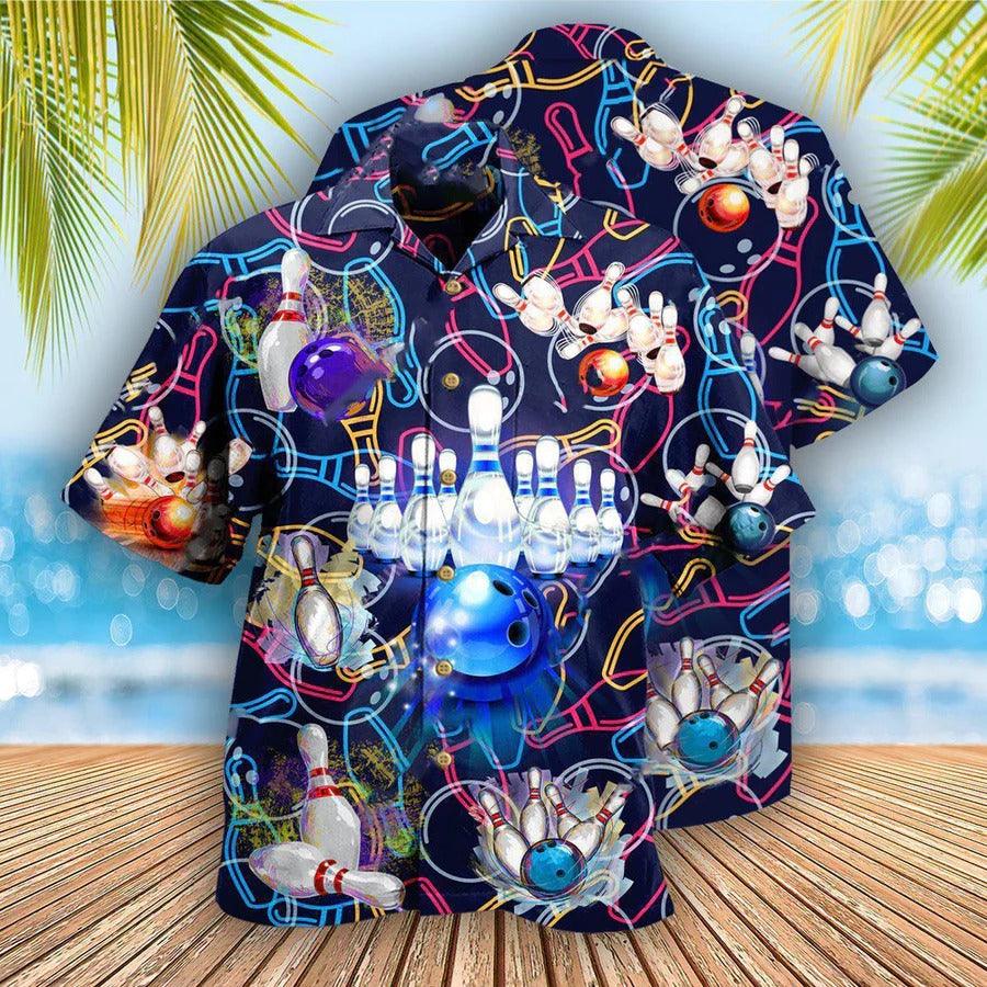 Bowling Hawaiian Shirt, Bowling Painting Hawaiian Shirt, Bowling Let The Good Times Aloha Shirt For Men - Perfect Gift For Bowling Lovers, Bowlers