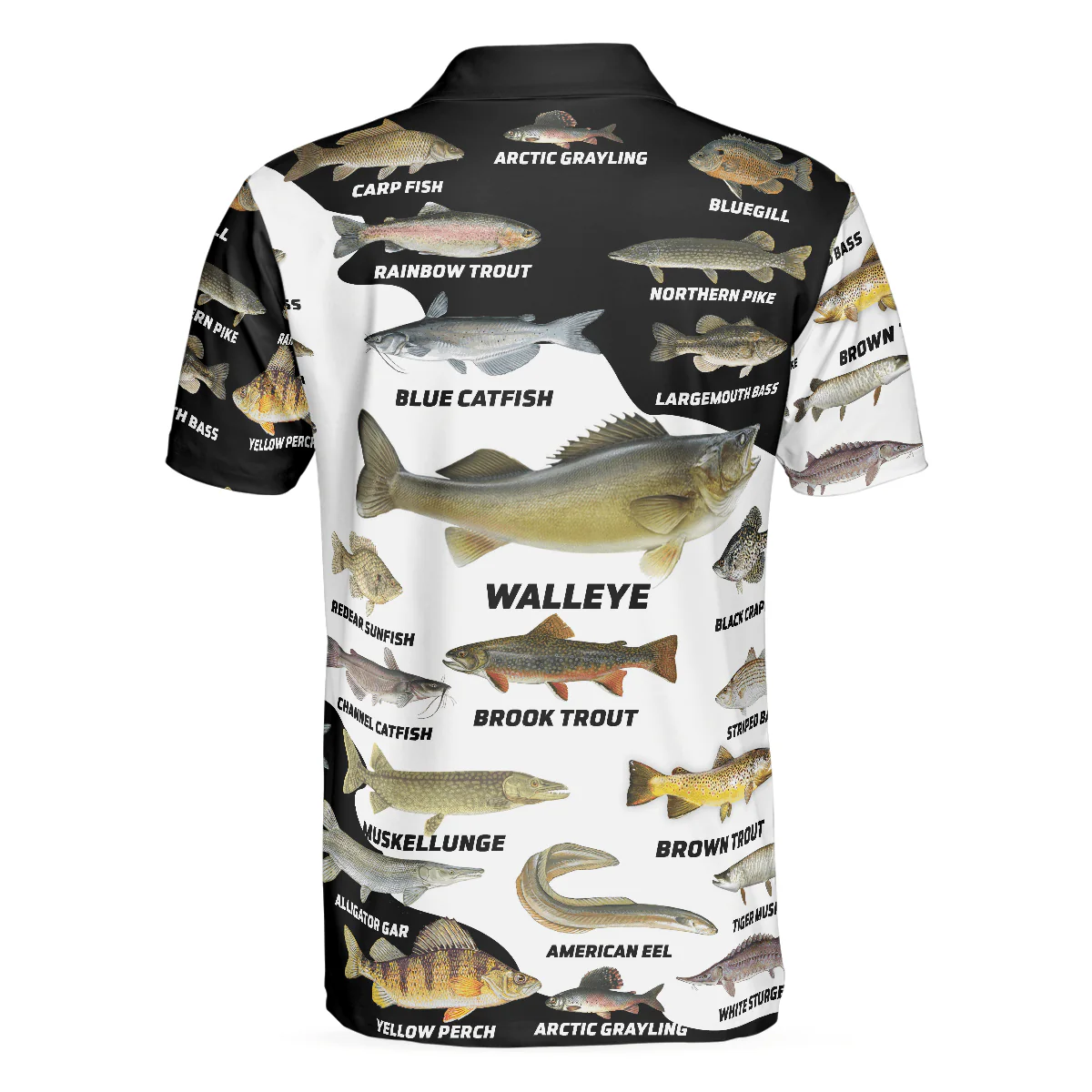 Freshwater Fish Types All Over Print Polo Shirt, Polo Golf Shirt For Men, Best Golf Shirt - Image 2