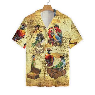 Amazing Pirate Parrots Hawaiian Shirt, Parrots Aloha Shirt For Men - Perfect Gift For Parrot Lovers, Husband, Boyfriend, Friend, Family - Image 3