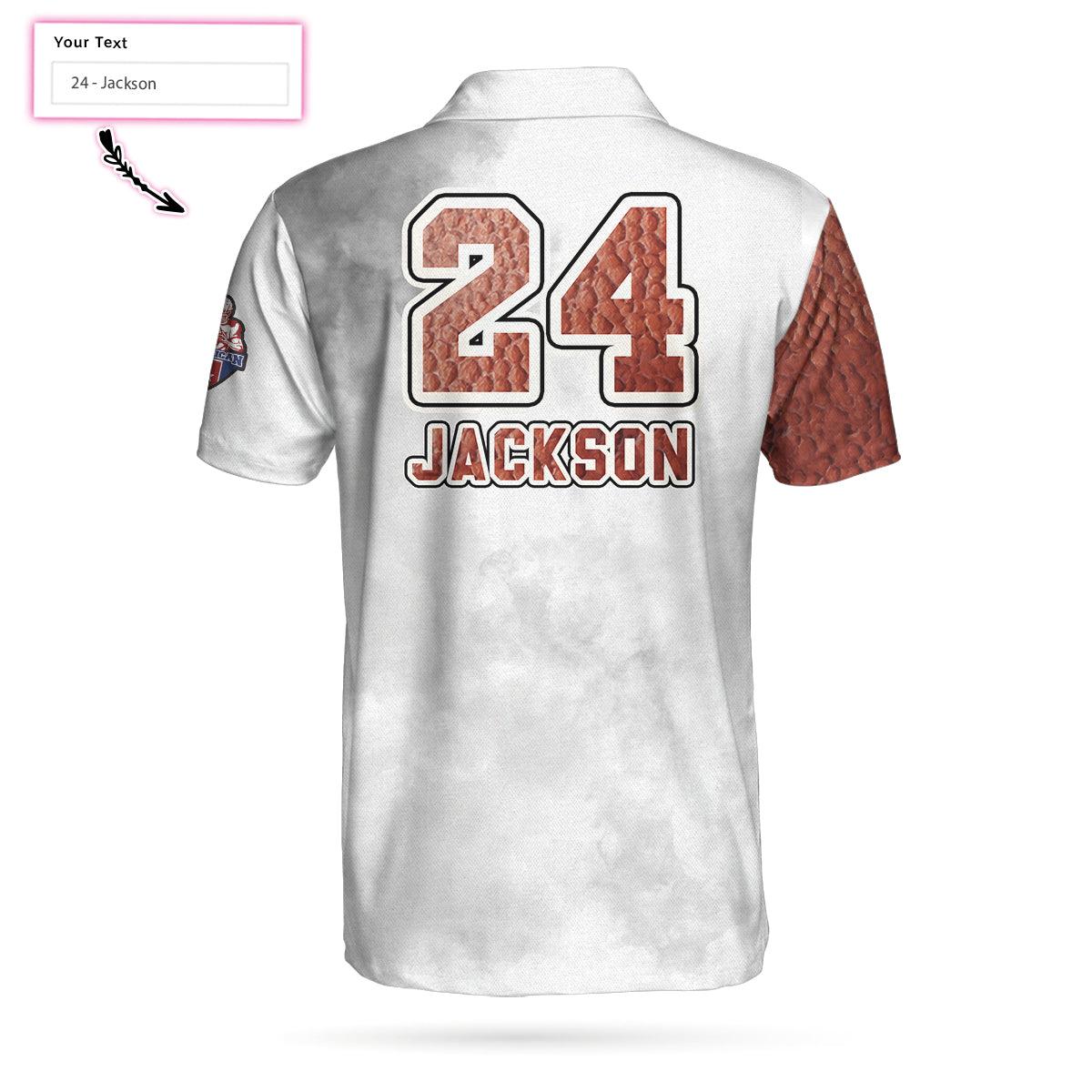 Personalized American Football Custom Men Polo Shirt, Skull Short Sleeve Custom Polo Shirt, Pigskin Pattern Skull Polo Shirt, Best Football Shirt For Men - Image 2