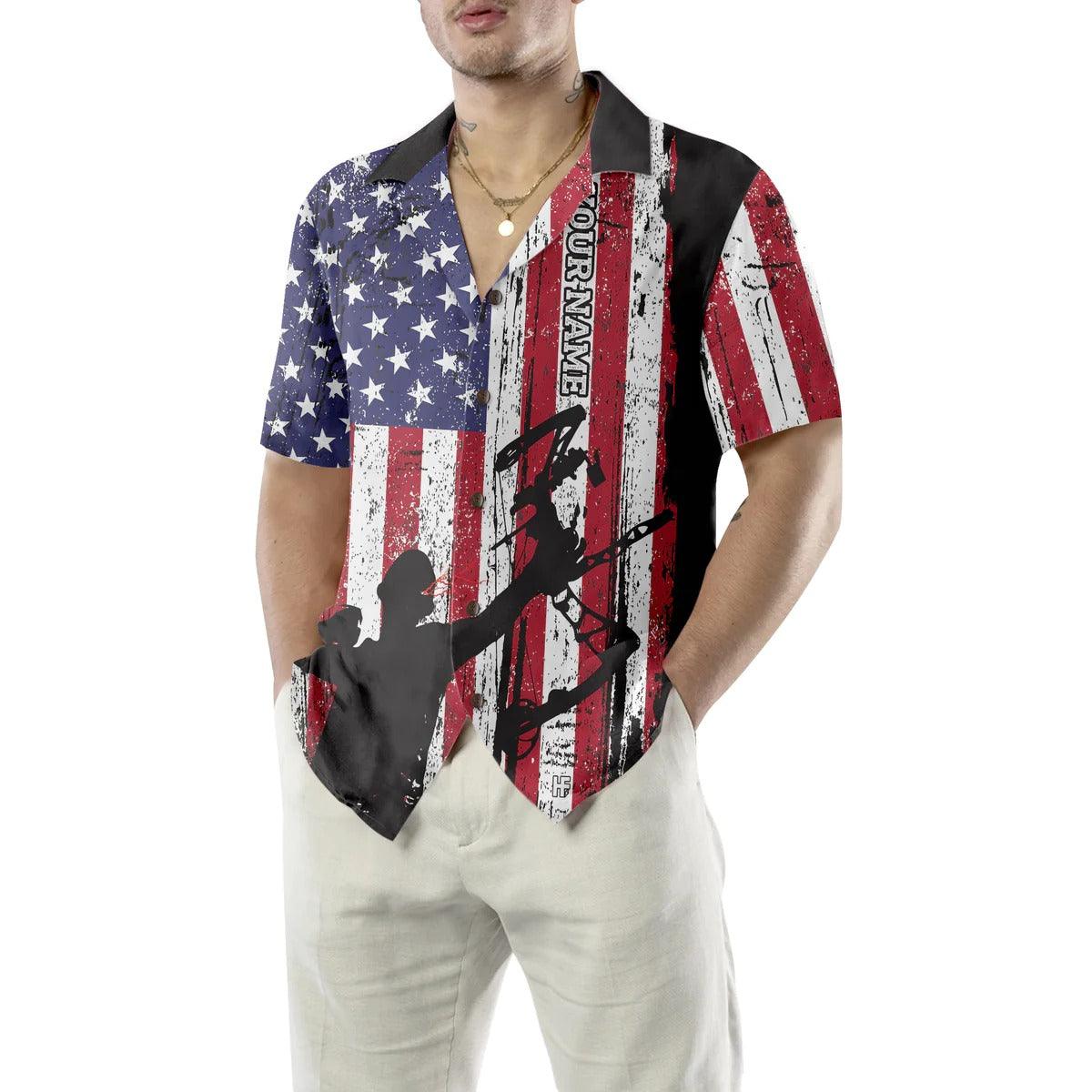 Archery Custom Hawaiian Shirt, Archery America Flag Hawaiian Shirt, Archery Aloha Shirt- Perfect Gift For Men, Women, Archery Lover, Friend, Family - Image 5