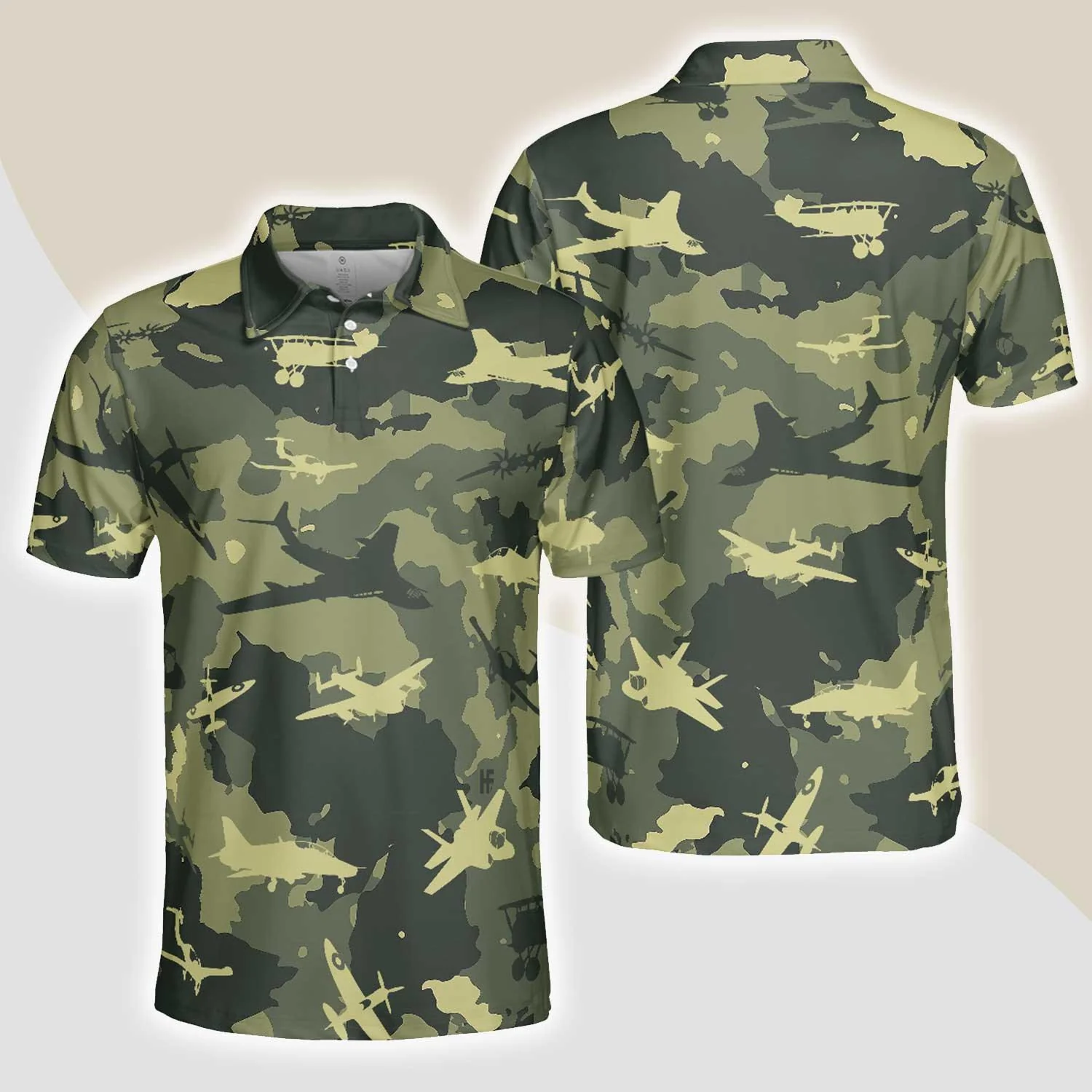 Army Men Polo Shirt, Aircraft Green Camouflage Polo Shirt, Best Camo Shirt For Men - Gift For Army, Family, Friends