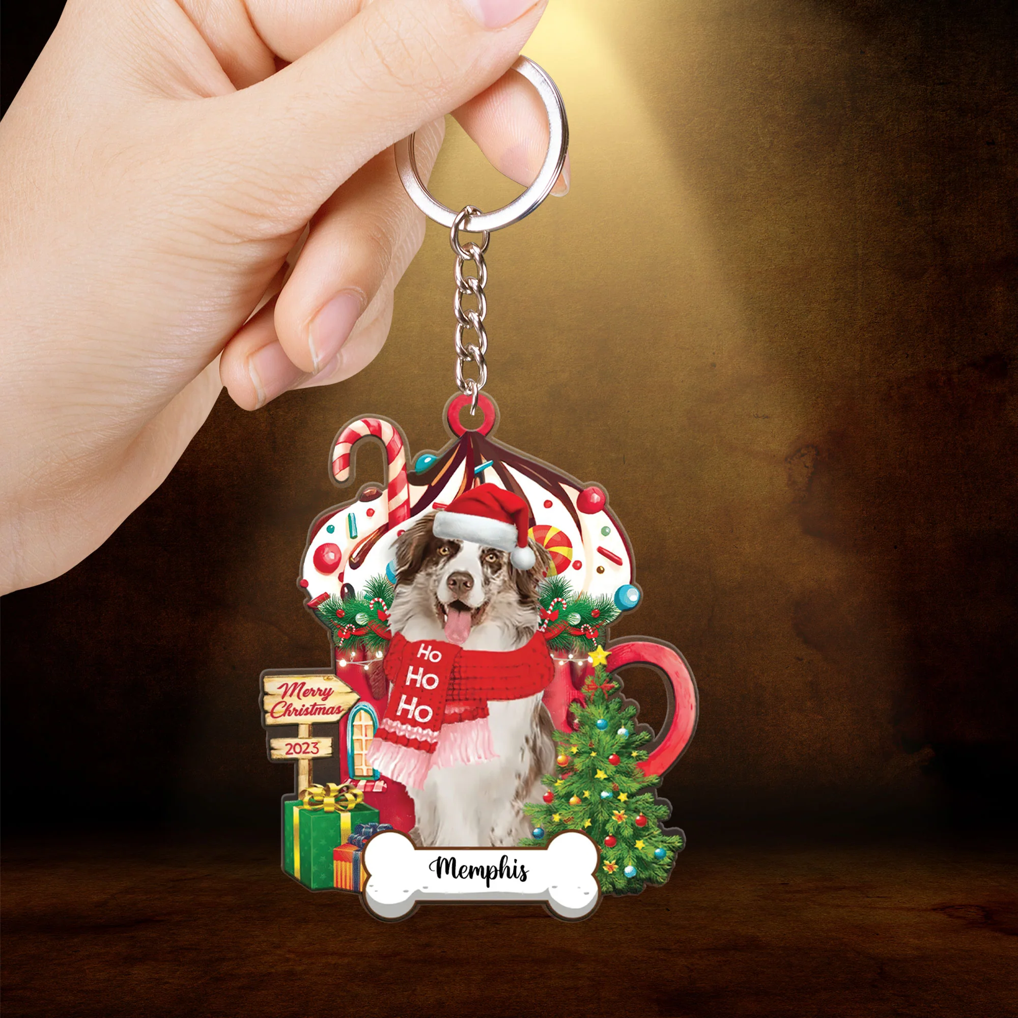 Australian Shepherd Hohoho Christmas 2023 Ornaments Custom Name, Custom Shape Ornament for Christmas, Dog Lovers, Dog Mom - Image 4