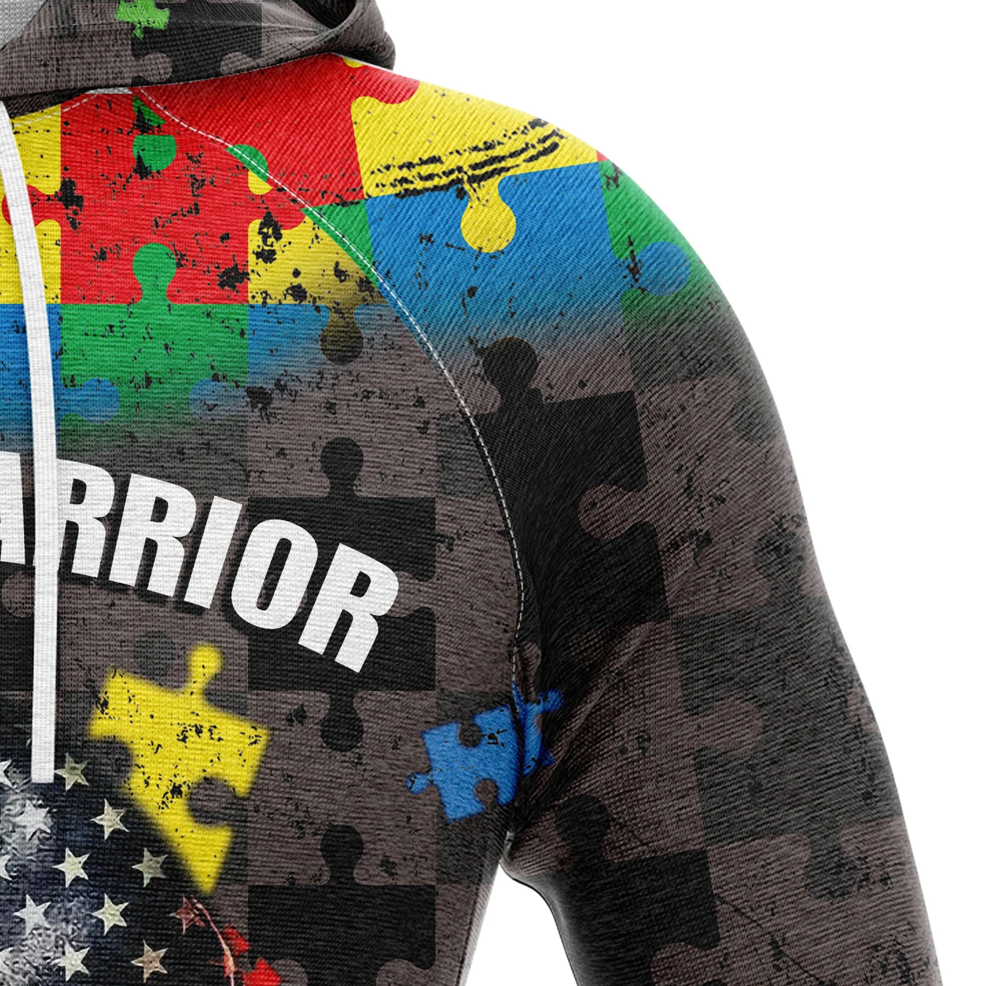Autism Skull Pullover Halloween Premium Hoodie, Autism Warrior ,Perfect Outfit For Men And Women On Christmas New Year Autumn Winter - Image 3