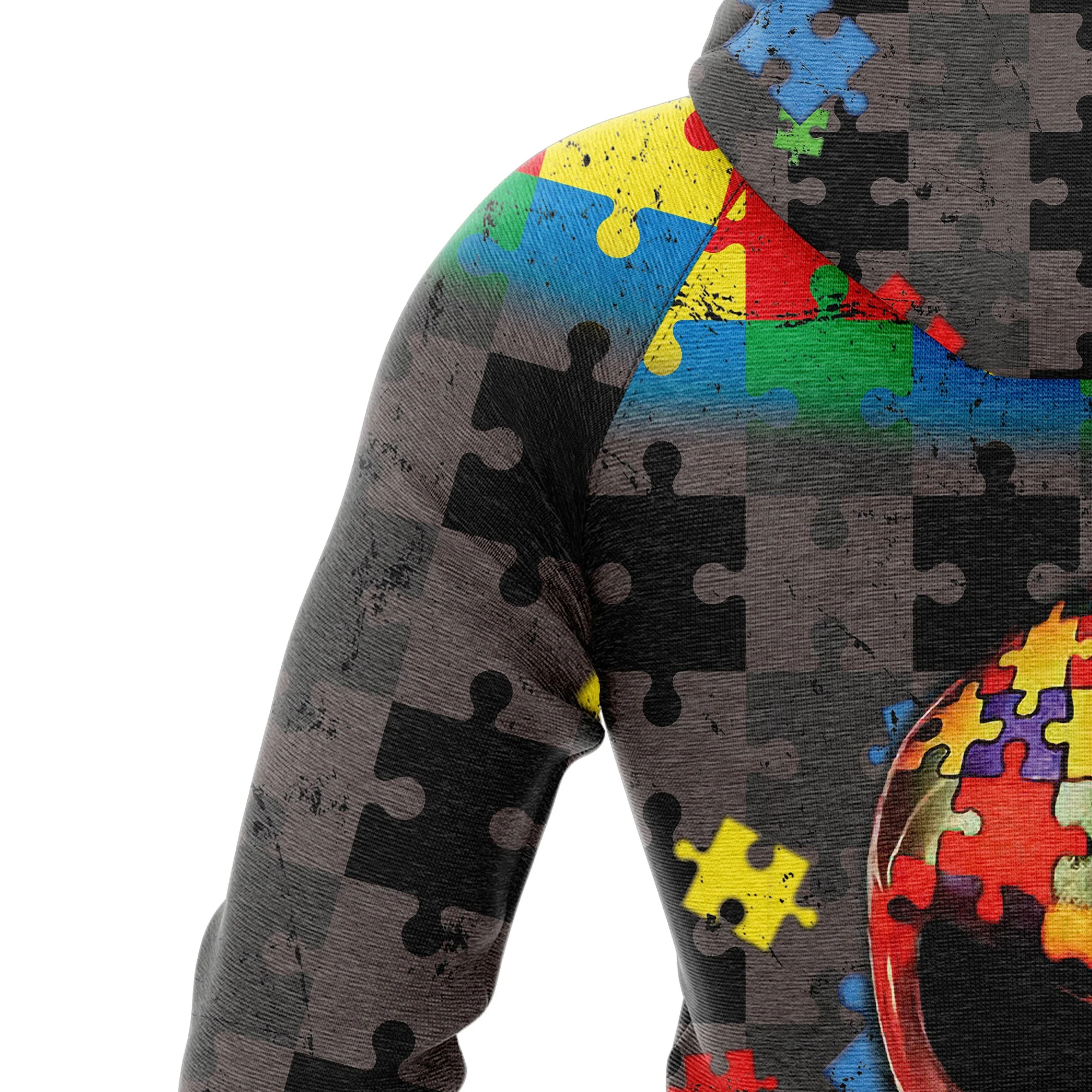 Autism Skull Pullover Halloween Premium Hoodie, Autism Warrior ,Perfect Outfit For Men And Women On Christmas New Year Autumn Winter - Image 7