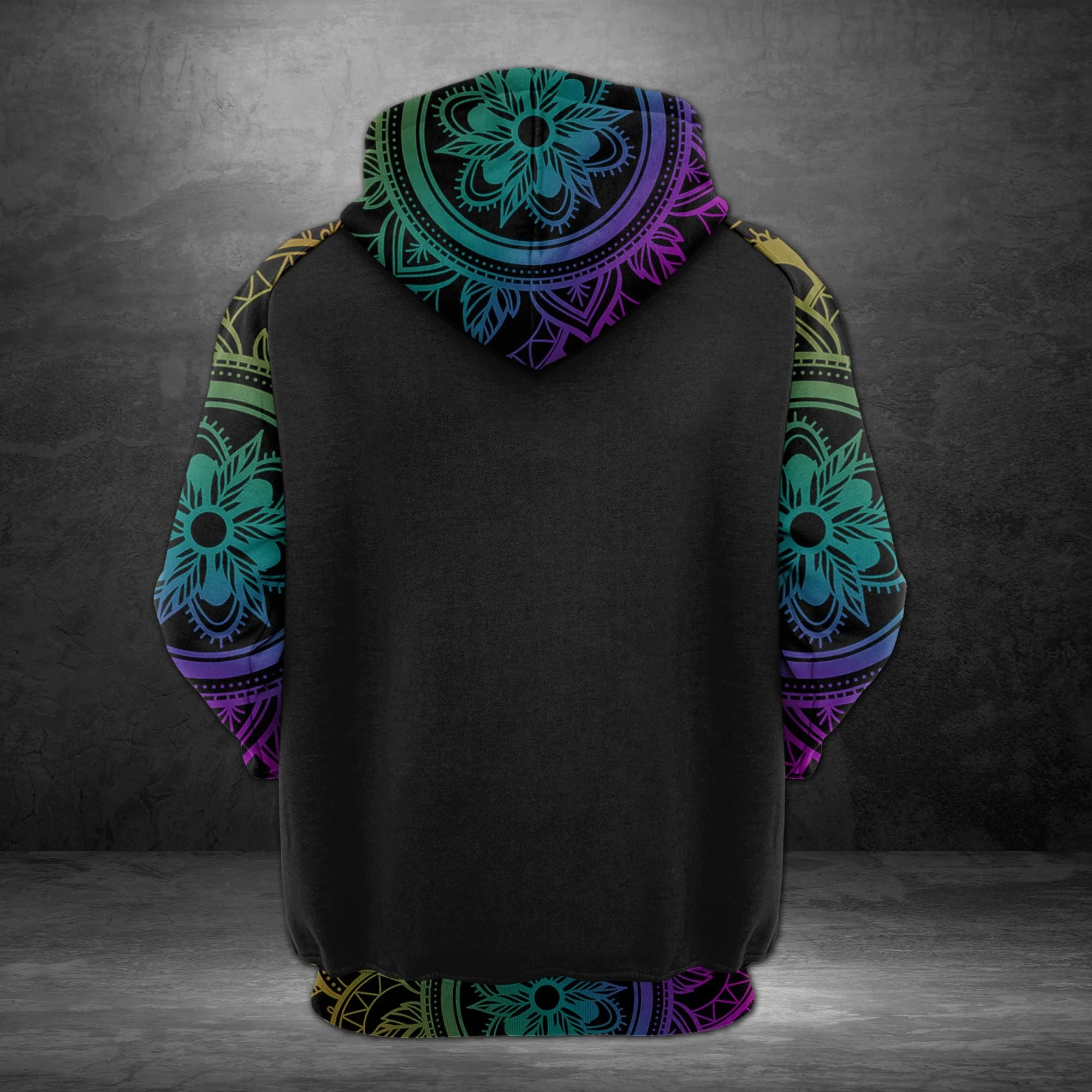 Awesome Alaska Neon Mandala Pullover Halloween Premium Hoodie, Perfect Outfit For Men And Women On Christmas New Year Autumn Winter - Image 2