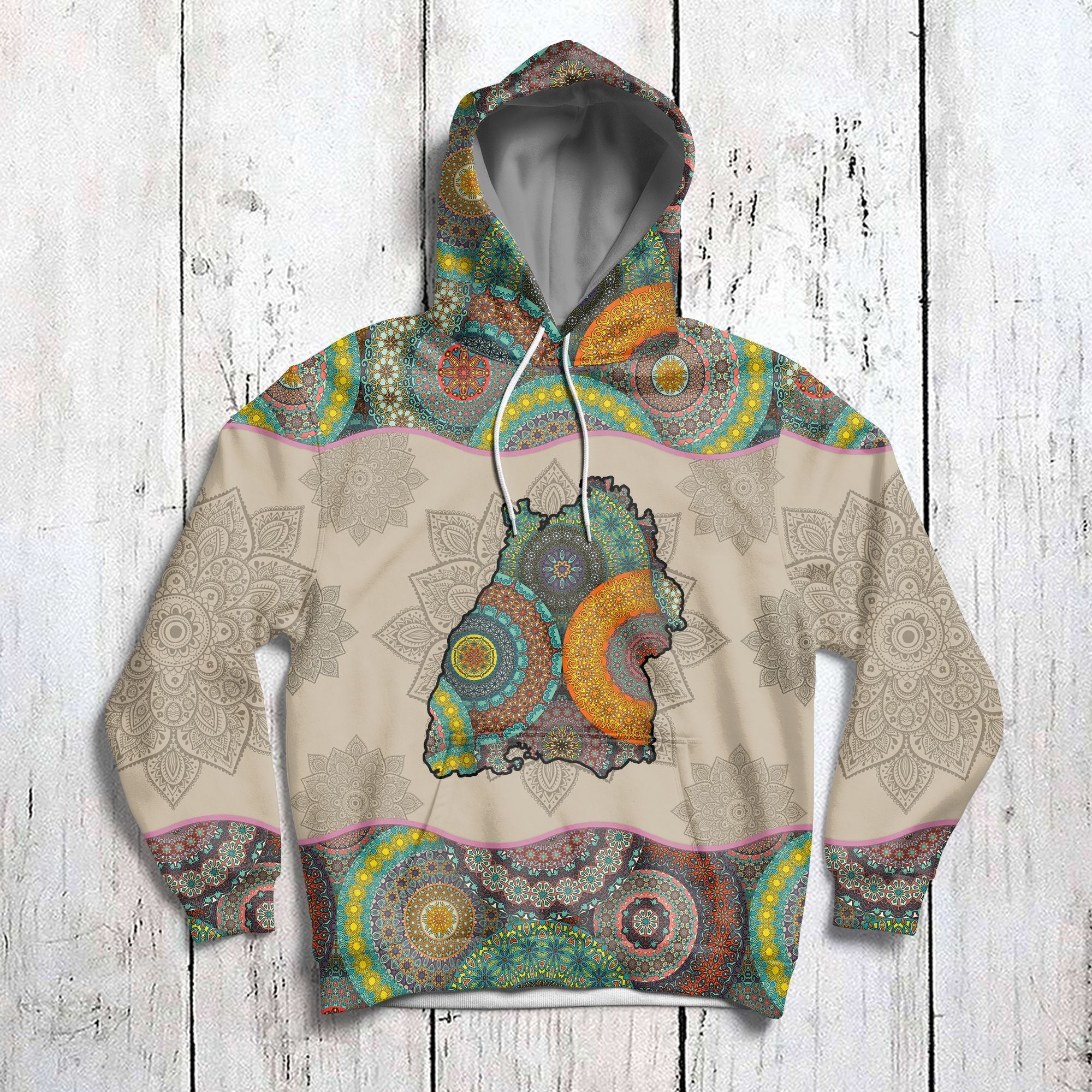Awesome Baden-Württemberg Mandala Pullover Halloween Premium Hoodie, Perfect Outfit For Men And Women On Christmas New Year Autumn Winter - Image 3