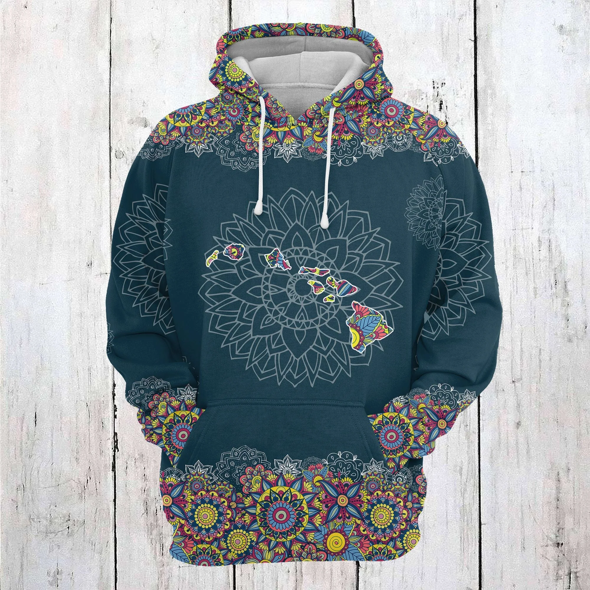Awesome Hawaii Mandala Pattern Pullover Premium Hoodie, Perfect Outfit For Men And Women On Christmas New Year Autumn Winter - Image 2