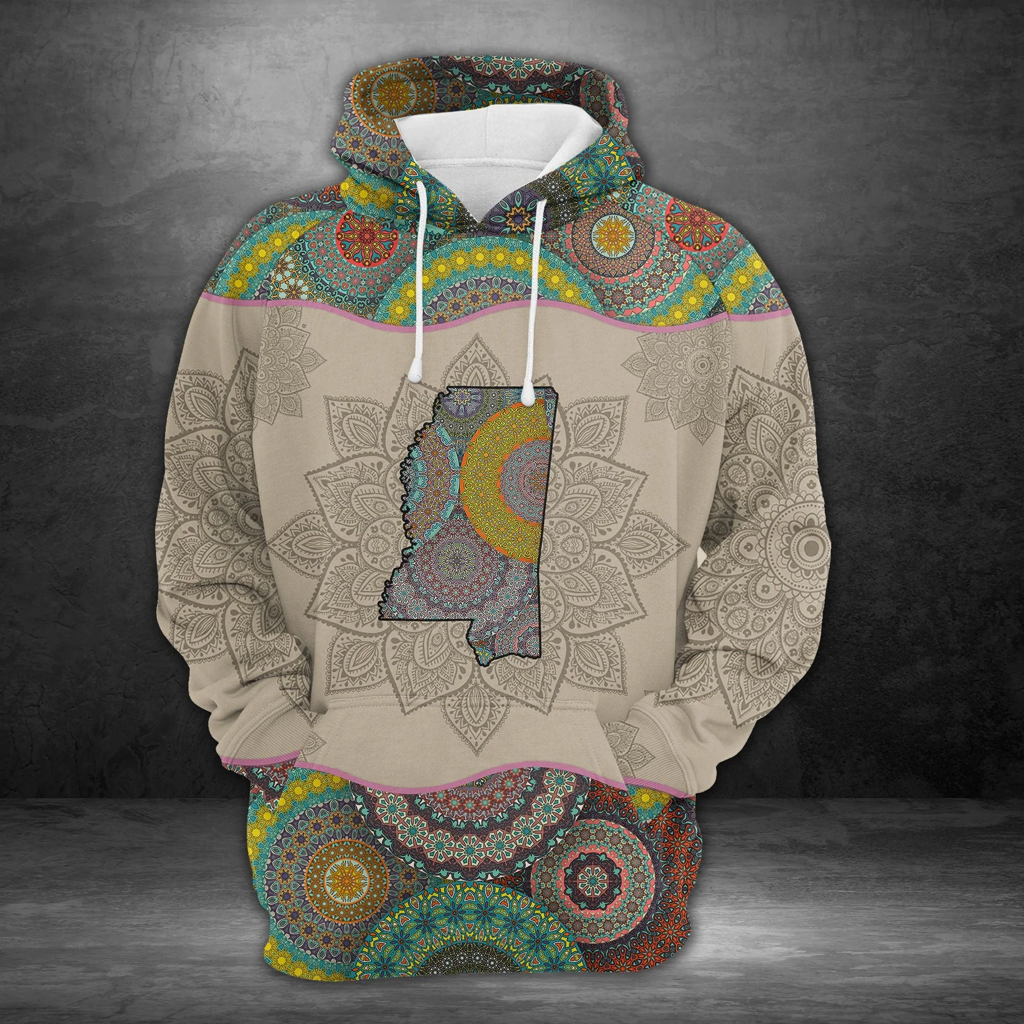 Awesome Mississippi Mandala Pullover Premium Hoodie, Perfect Outfit For Men And Women On Christmas New Year Autumn Winter - Image 2