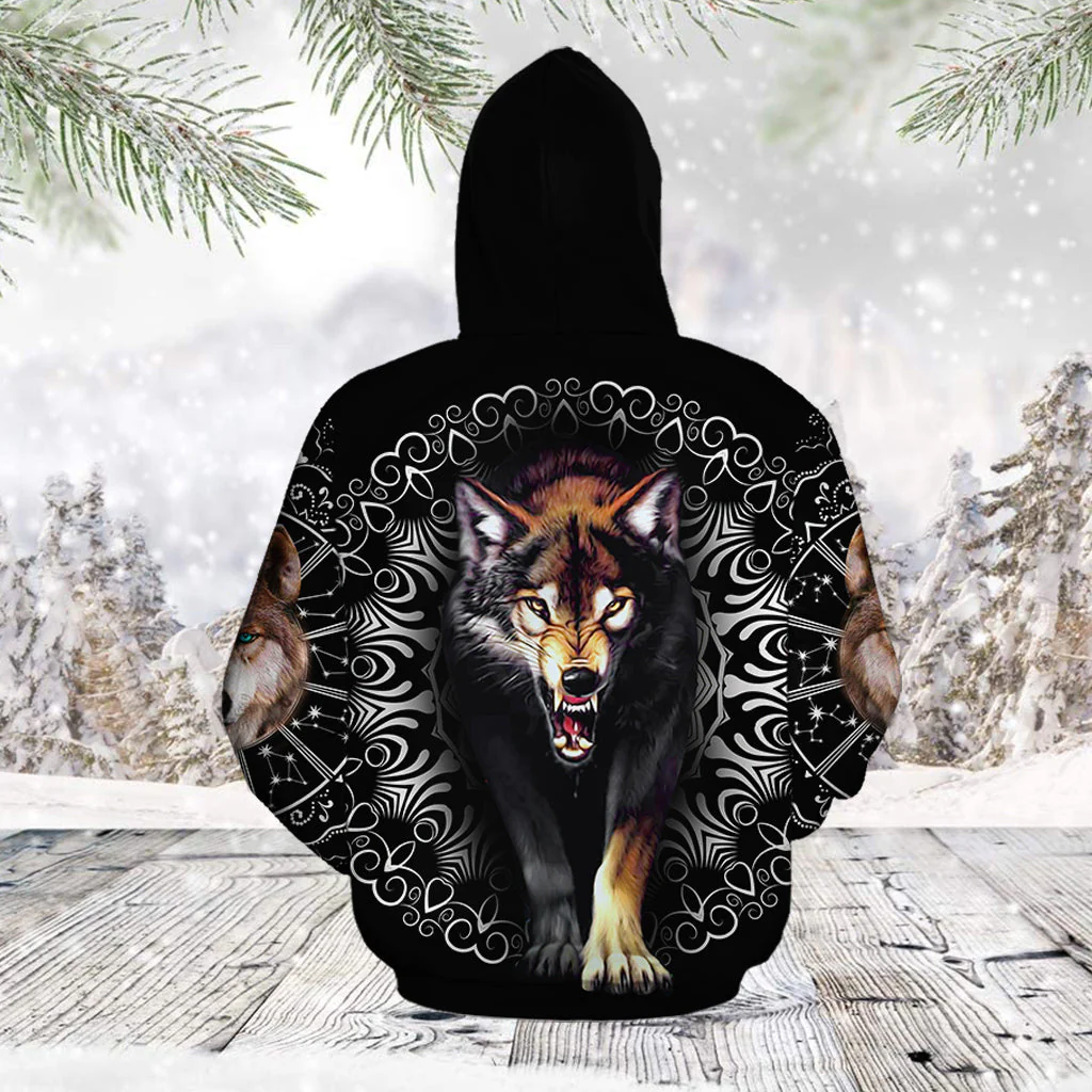 Awesome Wolf Pullover Premium Hoodie, Perfect Outfit For Men And Women On Christmas New Year Autumn Winter - Image 2