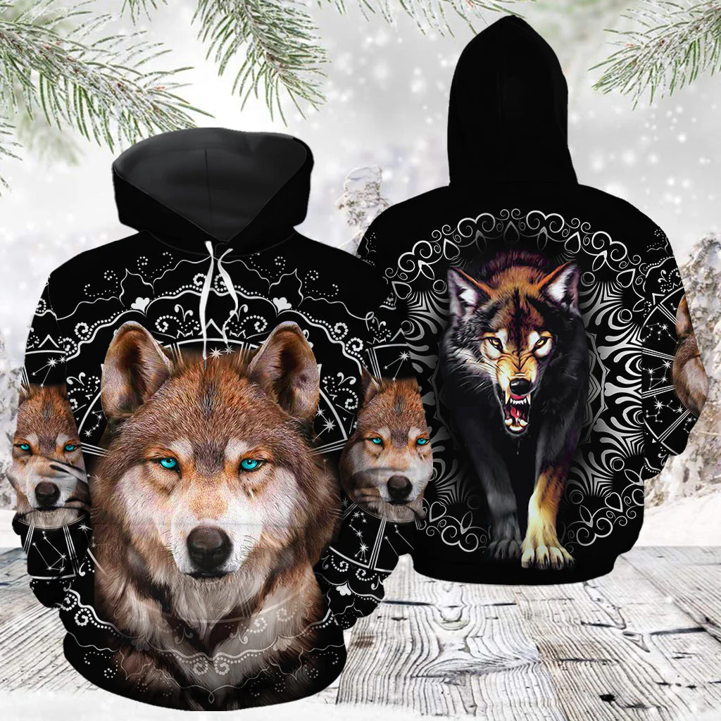 Awesome Wolf Pullover Premium Hoodie, Perfect Outfit For Men And Women On Christmas New Year Autumn Winter - Image 3