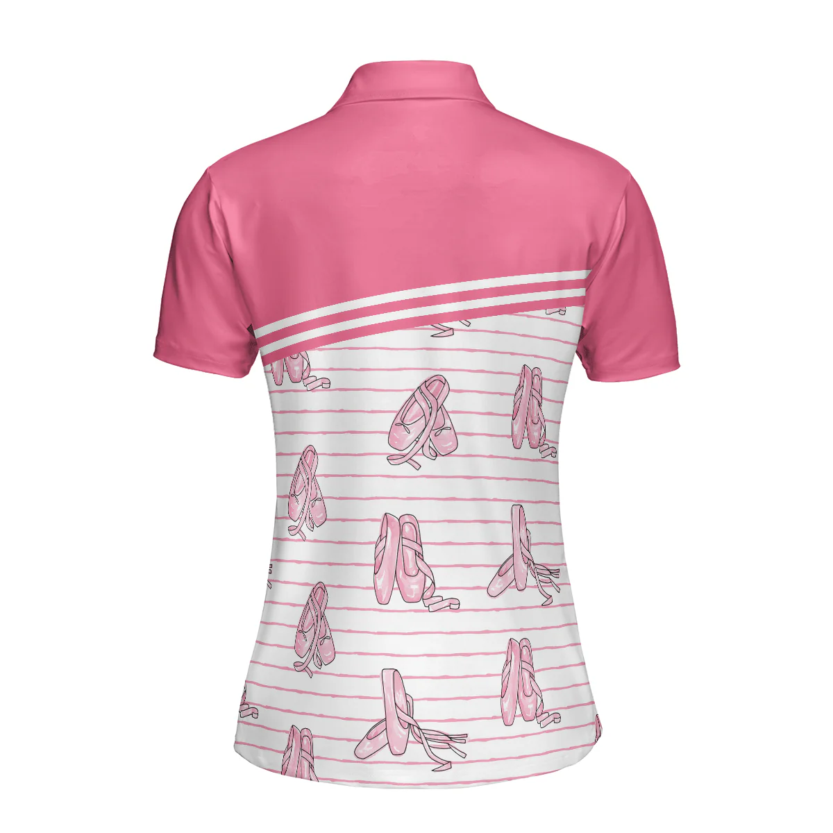 Ballerina Women Polo Shirt, Pink Ballet Polo Shirt Design For Ladies - Gift For Ballet Dancer, Ballerina - Image 3