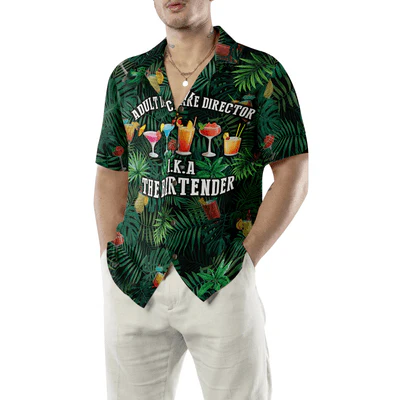 Bartender Hawaiian Shirt, Tropical Leaves Colorful Cocktail Bartender Aloha Shirt For Men - Perfect Gift For Bartender, Husband, Boyfriend, Friend - Image 5