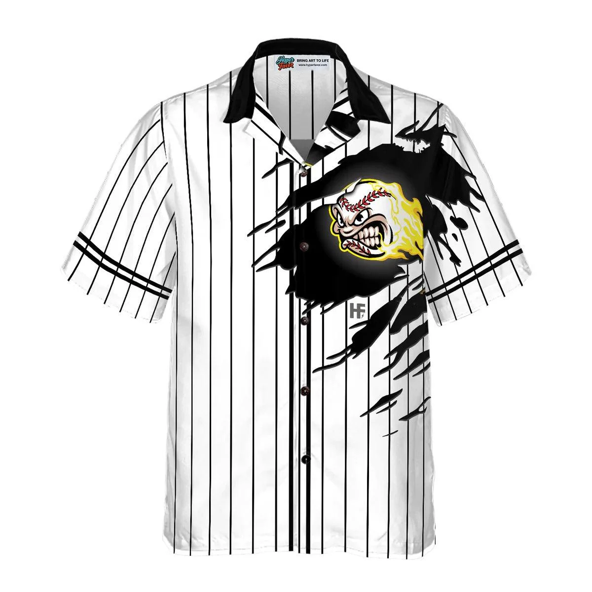 Baseball Aloha Hawaiian Shirt, Baseball Fireball Hawaiian Shirt For Summer, Baseball Aloha Shirt - Perfect Gift For Men, Women, Friend, Family - Image 2
