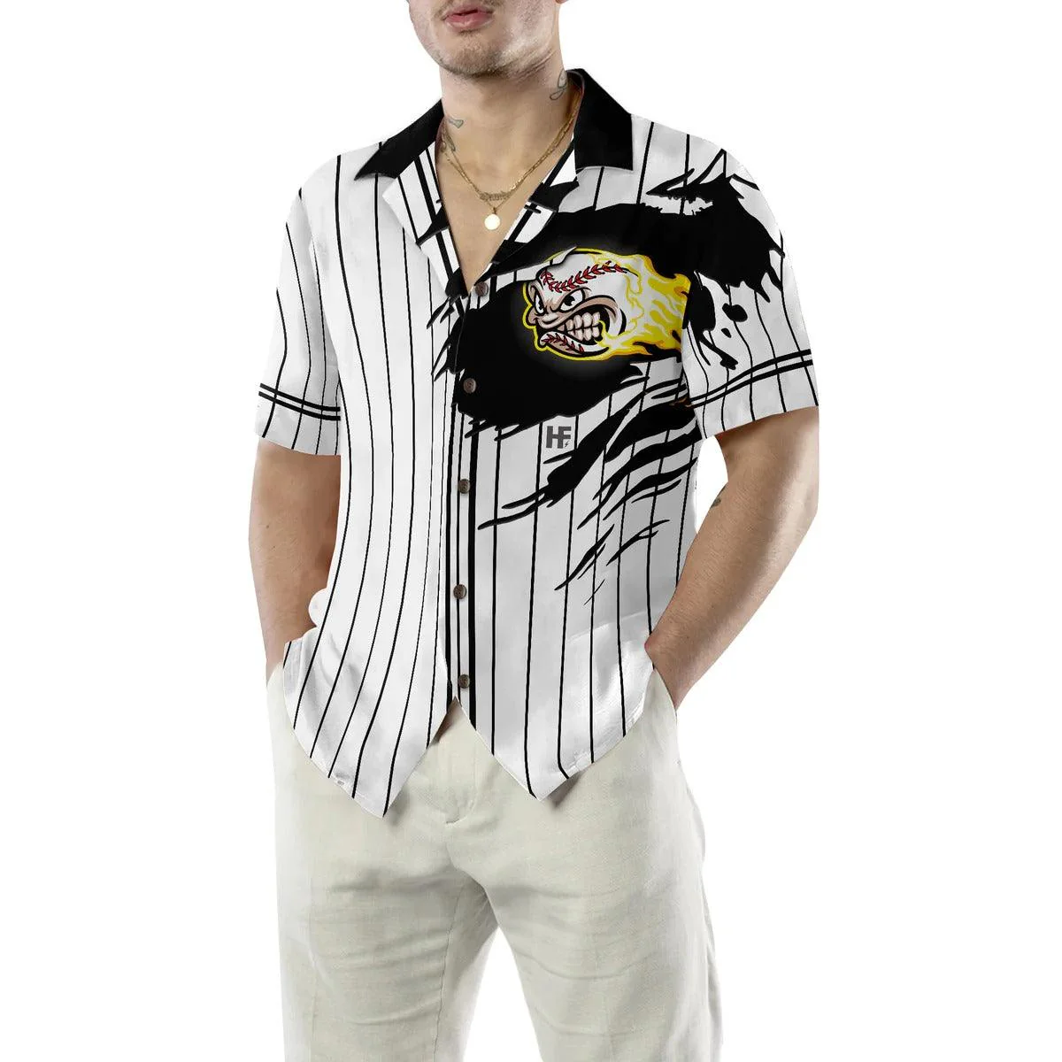 Baseball Aloha Hawaiian Shirt, Baseball Fireball Hawaiian Shirt For Summer, Baseball Aloha Shirt - Perfect Gift For Men, Women, Friend, Family - Image 5