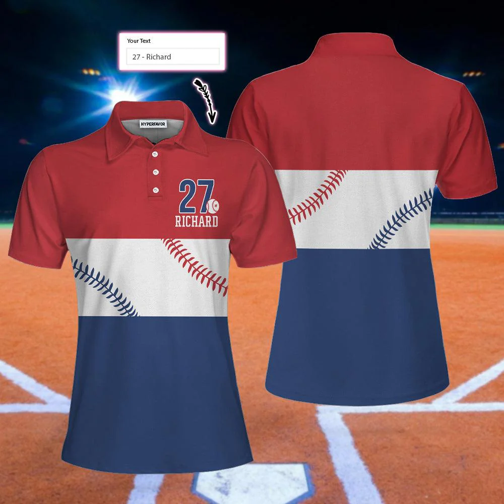 Baseball Customized Name Women Polo Shirt, Best Personalized Gift Idea For Ladies - Best Gift For Baseball Lovers, Baseball Players - Image 2