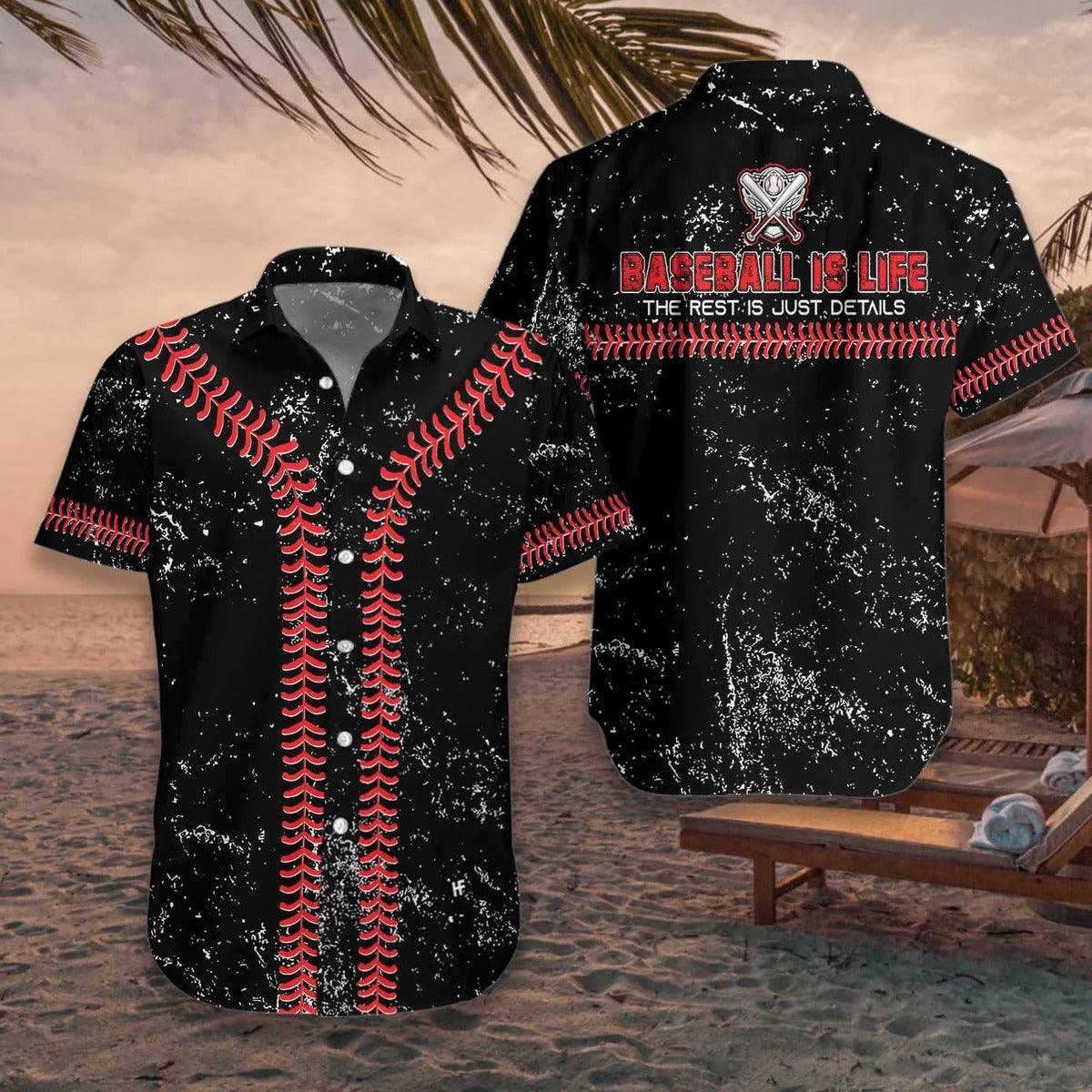 Baseball Hawaiian Shirt, Baseball Is Life Aloha Shirt, Baseball Hawaiian Shirt For Summer- Perfect Gift For Men, Women, Baseball Lover, Friend, Family - Image 4