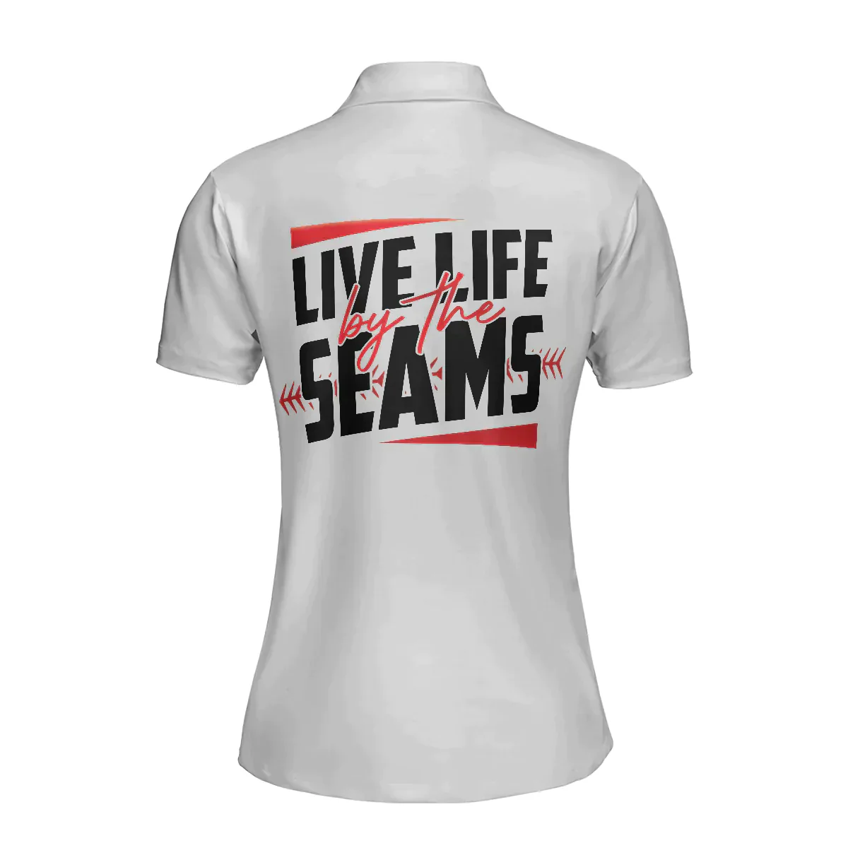 Baseball Women Polo Shirt - Live Life By The Seams Women Polo Shirts - Cool Best Gift For Ladies, Female, Girls, Baseball Lovers - Image 3