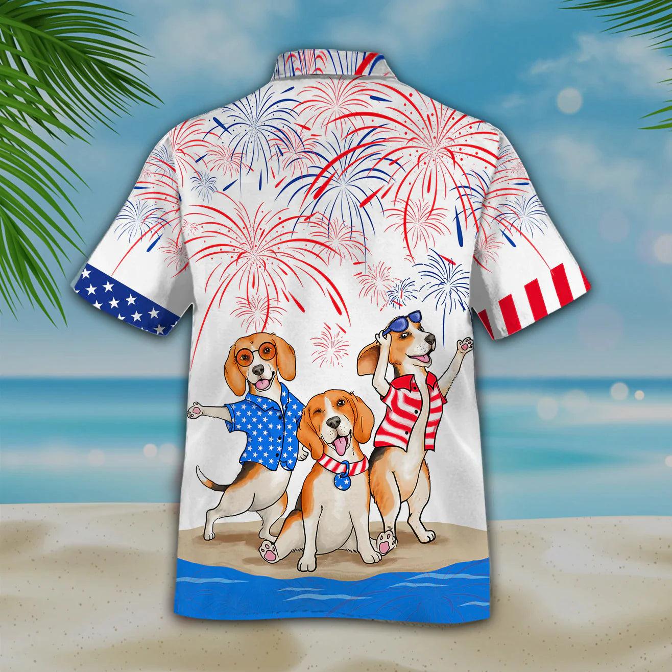 Beagle Aloha Hawaiian Shirts For Summer, Independence Day Happy 4th Of July Hawaiian Shirt For Men Women, Freedom Gift For Dog Lovers, Friend, Patriot - Image 2