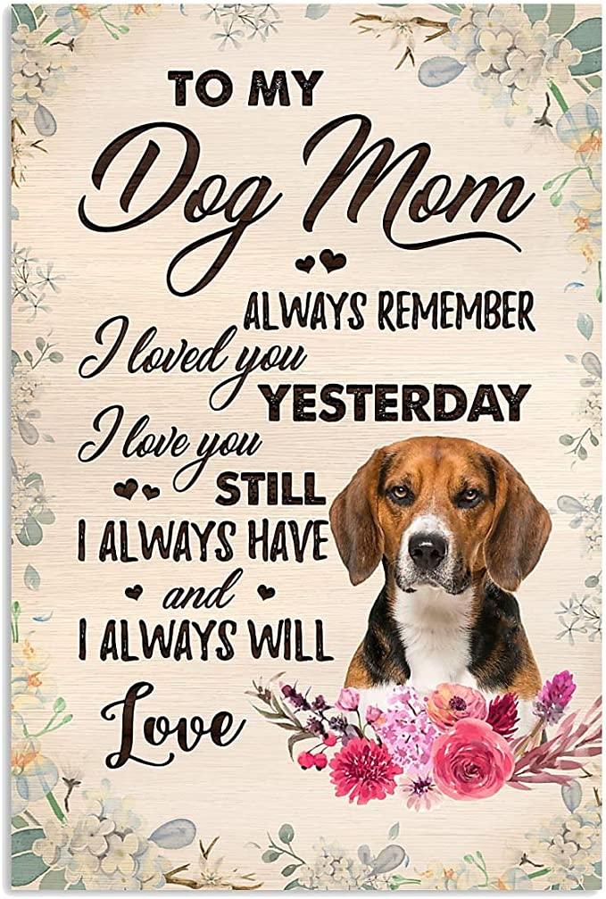 Beagle Portrait Canvas, To My Dog Mom Always Remember I Loved You Portrait Canvas, Premium Wrapped Canvas - Perfect Gift For Beagle Dog Owner - Image 3