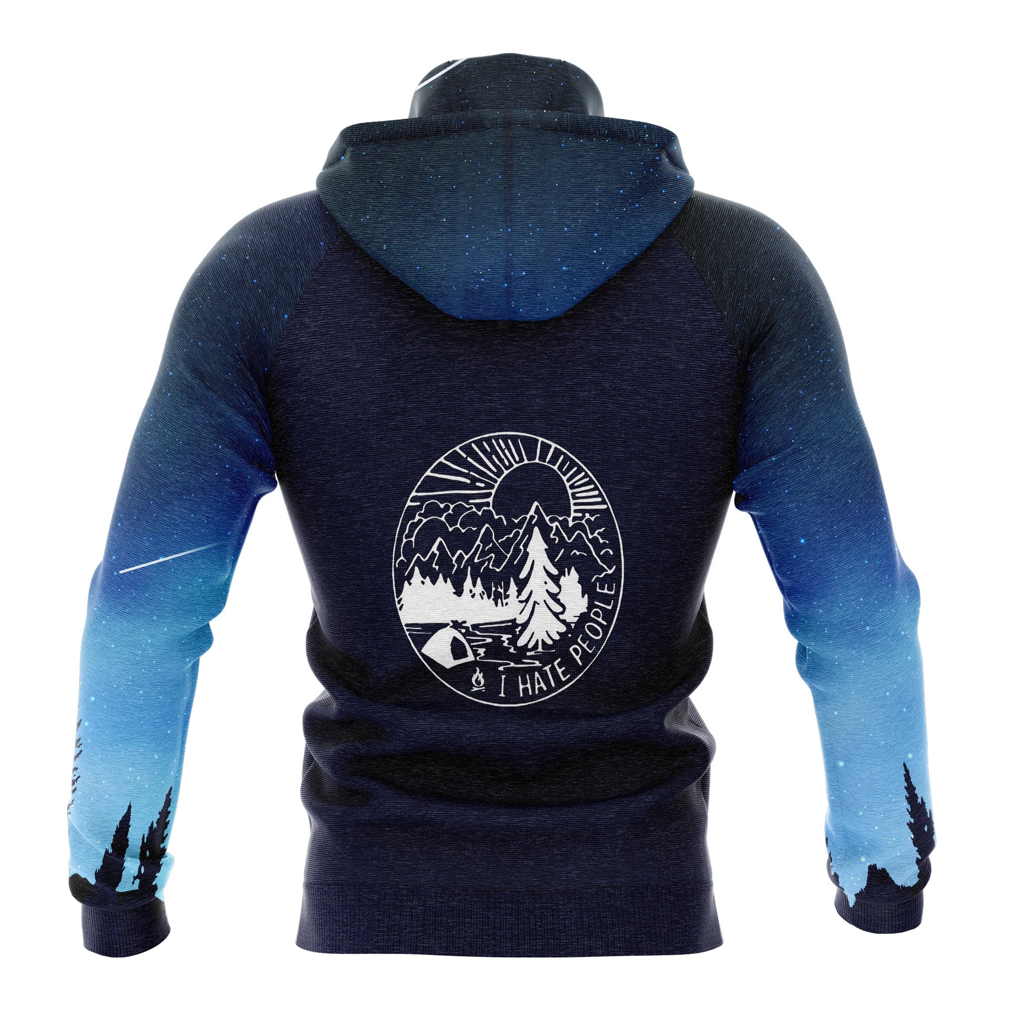 Bear I Hate People Pullover Premium Hoodie Blue Backbround, Perfect Outfit For Men And Women On Christmas New Year Autumn Winter - Image 2
