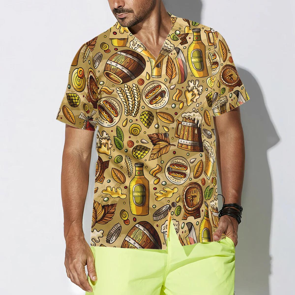 Beer Fest Seamless Pattern Hawaiian Shirt, Beer Hawaiian Shirt, Colorful Aloha Shirt For Men Women, Perfect Gift For Husband, Wife, Friend, Family - Image 4