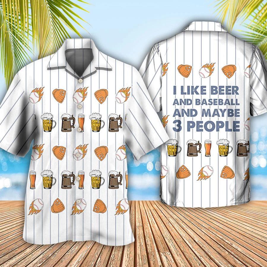 Beer Hawaiian Shirt, Beer And Baseball, I Like Beer And Baseball Aloha Shirt For Men And Women - Perfect Gift For Beer Lovers, Summer, Baseball Lovers