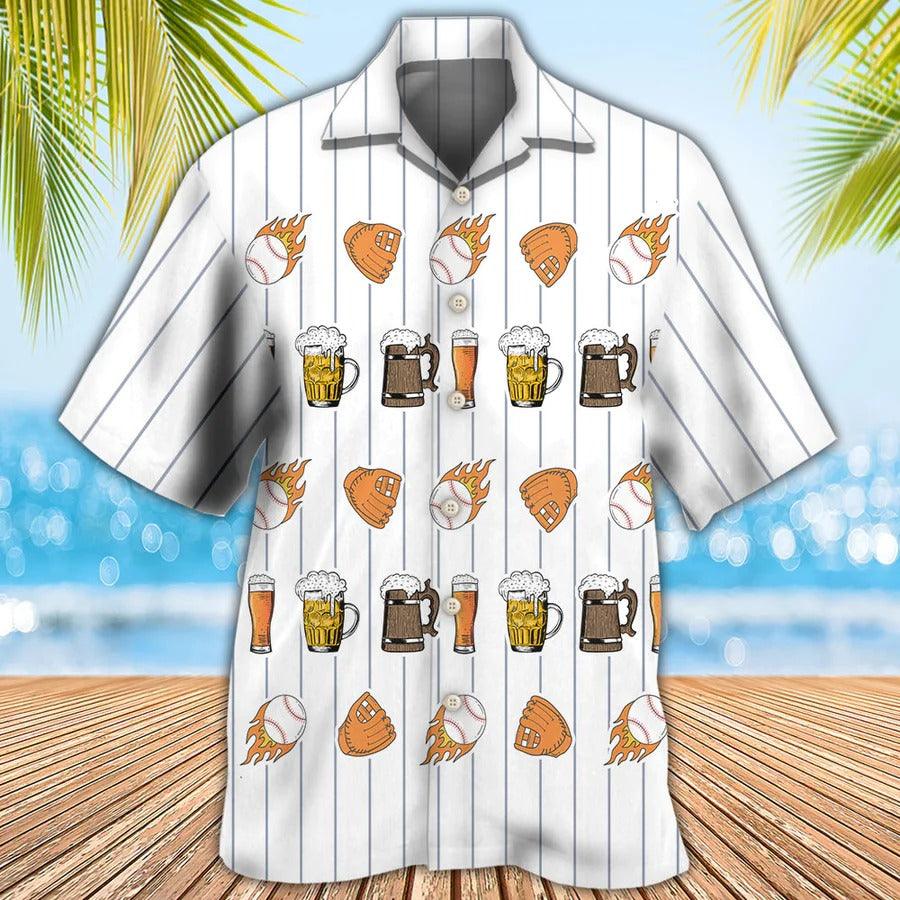 Beer Hawaiian Shirt, Beer And Baseball, I Like Beer And Baseball Aloha Shirt For Men And Women - Perfect Gift For Beer Lovers, Summer, Baseball Lovers - Image 2