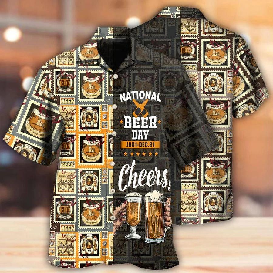 Beer Hawaiian Shirt, Beer Cheers, National Beer Day Aloha Shirt For Men And Women - Perfect Gift For Beer Lovers, Summer