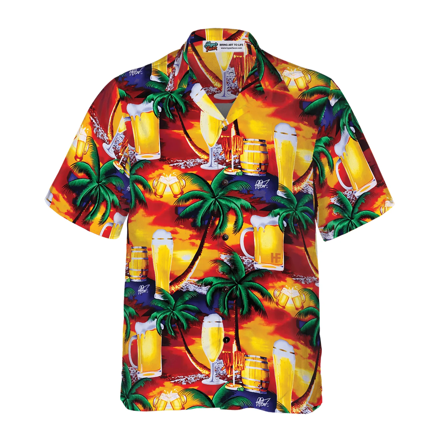 Beer Hawaiian Shirt, Beer in Paradise Tropical Palm Tree Pattern, Colorful Summer Aloha Shirt For Men Women, Perfect Gift For Friend, Beer Lovers - Image 4