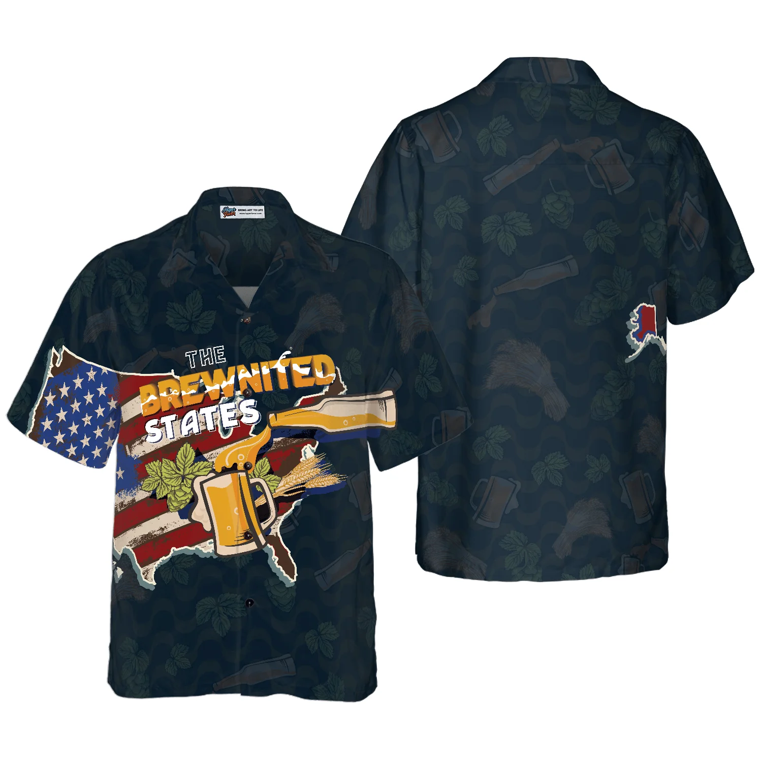 Beer Hawaiian Shirt For Summer, American Flag, The Brewnited States International Beer Day Hawaiian Shirts For Men Women, Gift For Beer Lovers
