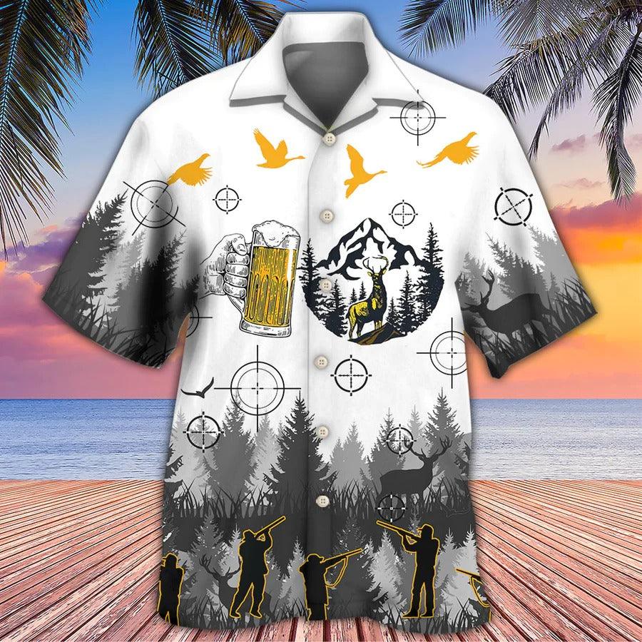 Beer Hawaiian Shirt, Hunting Beer, I Like Beer And Hunting Aloha Shirt For Men And Women - Perfect Gift For Beer Lovers, Hunter - Image 2
