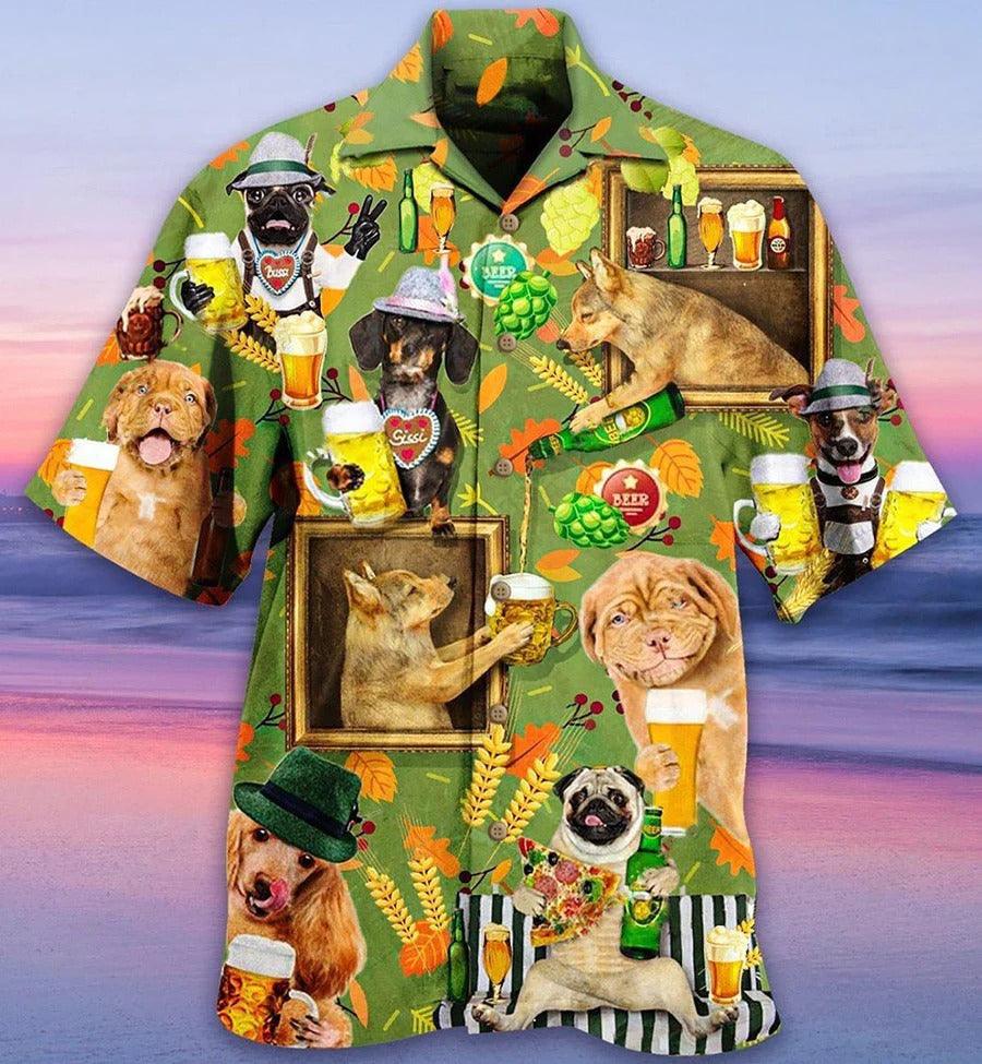 Beer Hawaiian Shirt, Tropical Bar, Dogs Drink Beer Aloha Shirt For Men And Women - Perfect Gift For Beer Lovers, Dog Lovers - Image 2