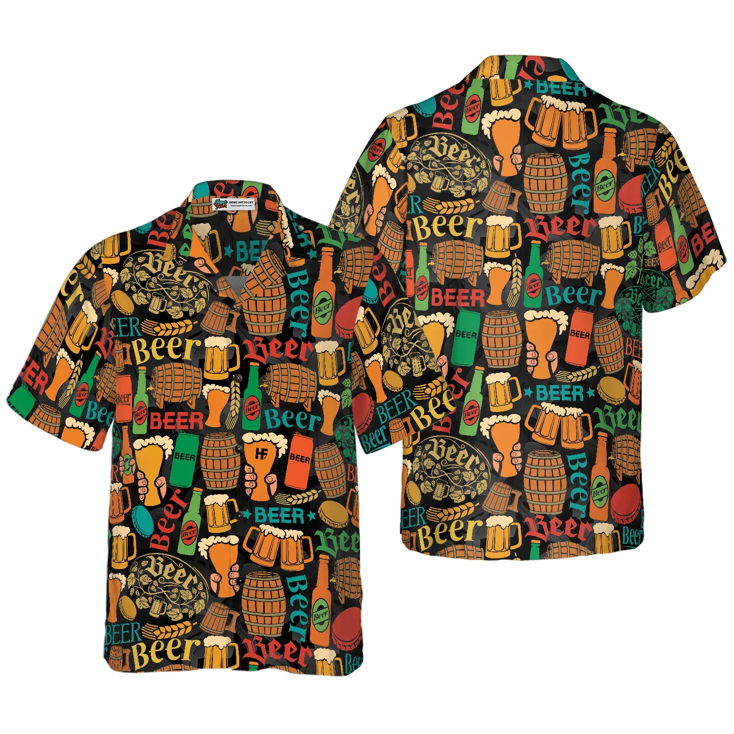 Beer Mug Pattern Aloha Hawaiian Shirt For Summer, Colorful Shirt For Men Women, Perfect Gift For Friend, Team, Family, Beer Lovers