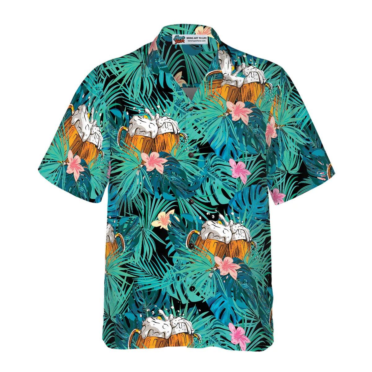 Beer Tropical Pattern Hawaiian Shirt, Beer Hawaiian Shirt, Tropical Aloha Shirt For Men Women, Perfect Gift For Husband, Wife, Friend, Family - Image 2