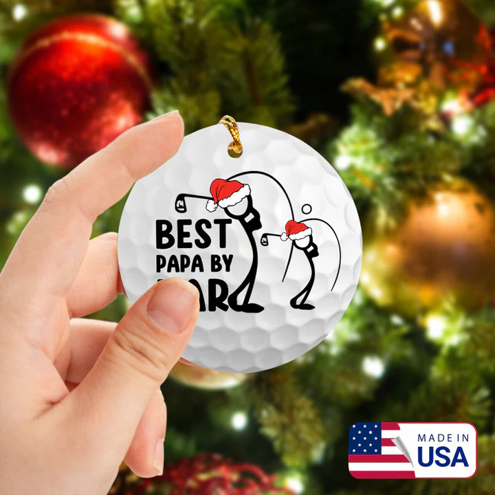 Best Papa By Par Golf Ceramic Ornament - Best Gift For Golf Lovers, Dad, New Year, Christmas - Image 2