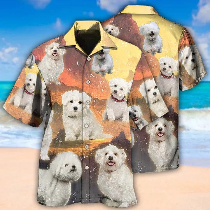 Bichon Frise Aloha Hawaii Shirt - Bichon Frise Dog Lovely Sunset Hawaiian Shirt For Summer - Perfect Gift For Dog Lovers, Friend, Family