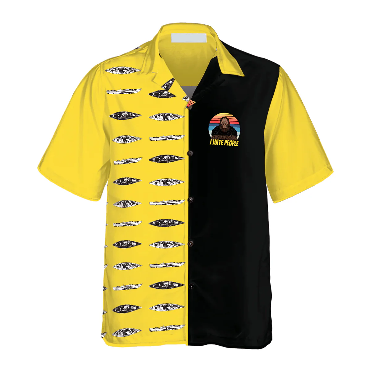 Bigfoot Hawaiian Shirt - Bigfoot Darryl Love Kayak & Hate People Bigfoot Hawaiian Shirt - Perfect Gift For Husband, Boyfriend, Friend, Family - Image 2