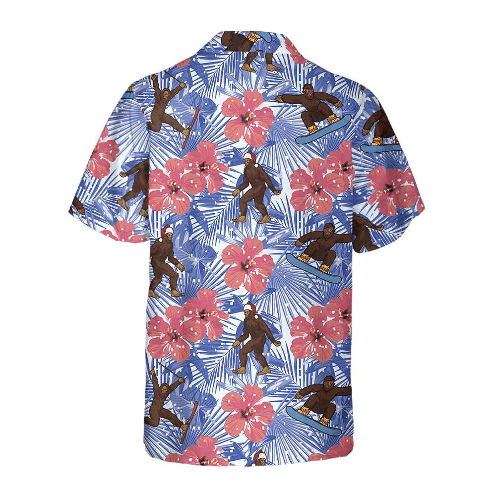 Bigfoot Hawaiian Shirt - Tropical Christmas Bigfoot Hawaiian Shirt, Gift For Christmas Hawaiian Shirt - Perfect Gift For Husband, Boyfriend, Friend, Family - Image 2