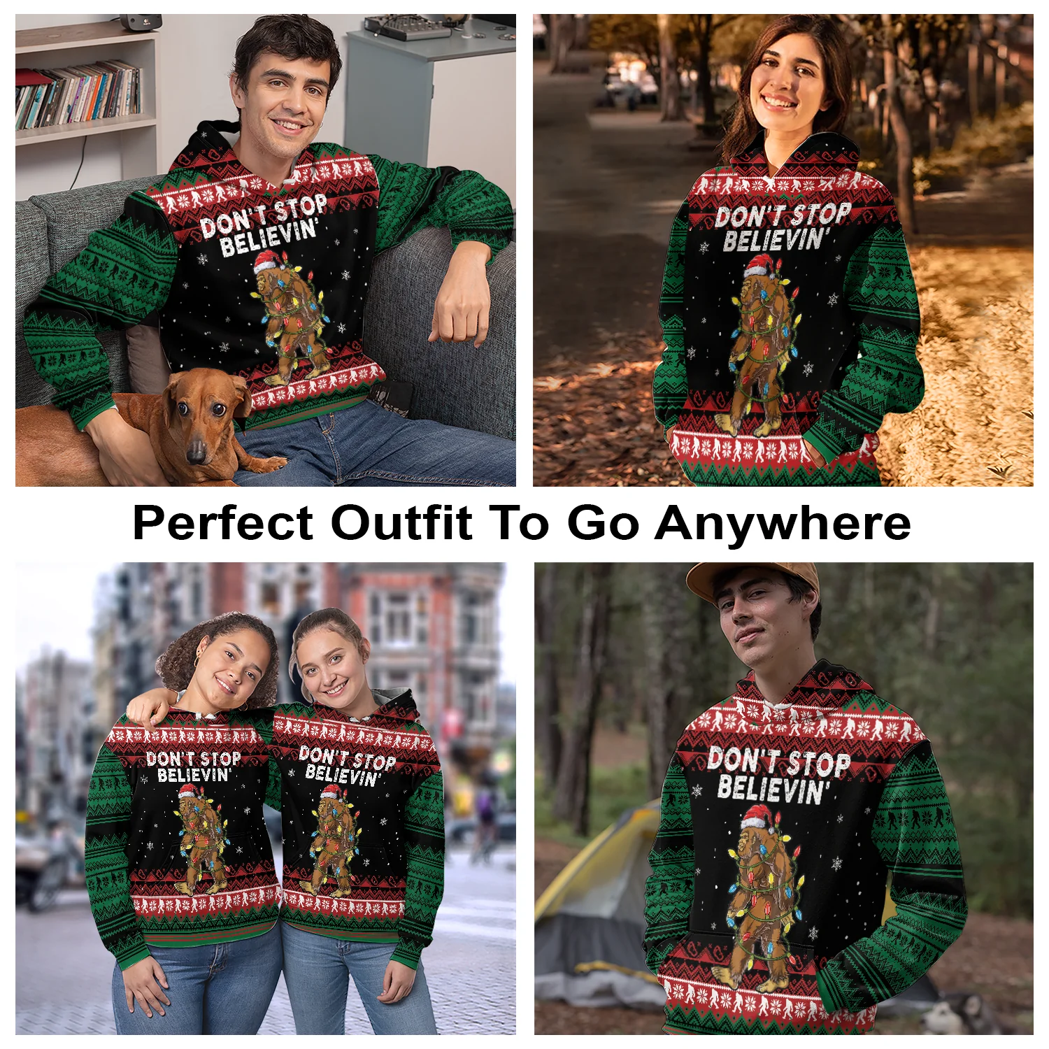 Bigfoot Pullover Premium Hoodie Don't Stop Believing, Perfect Outfit For Men And Women On Christmas New Year Autumn Winter - Image 3