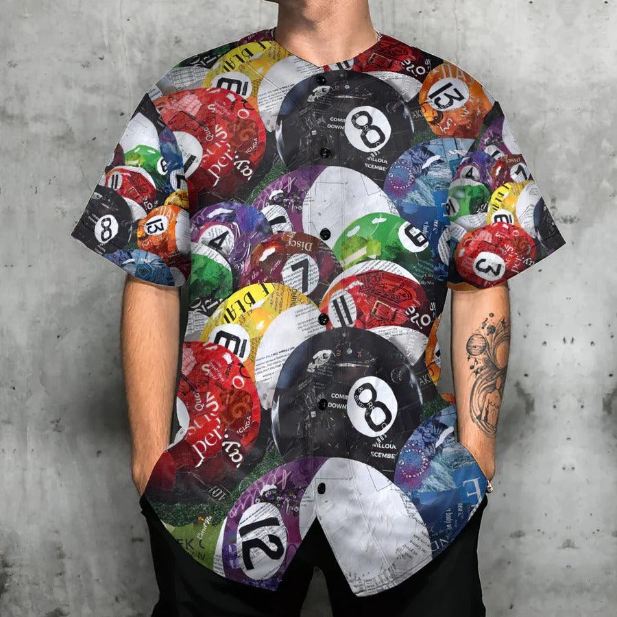 Billiard Baseball Jersey, Billiard Balls Playing Pool Baseball Jersey For Men And Women - Perfect Gift For Billiard Lovers, Billiard Players - Image 3