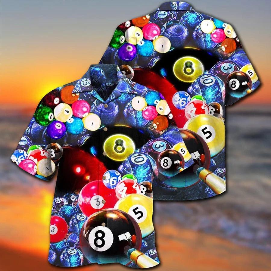 Billiard Hawaiian Shirt, Colorful Billiard Ball Aloha Hawaiian Shirt, Billiard Is Excited Aloha Shirt For Men - Perfect Gift For Billiard Lovers