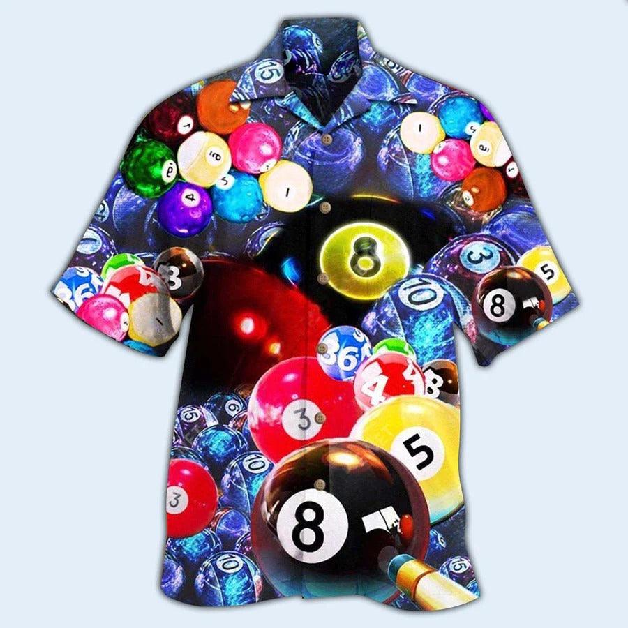 Billiard Hawaiian Shirt, Colorful Billiard Ball Aloha Hawaiian Shirt, Billiard Is Excited Aloha Shirt For Men - Perfect Gift For Billiard Lovers - Image 2