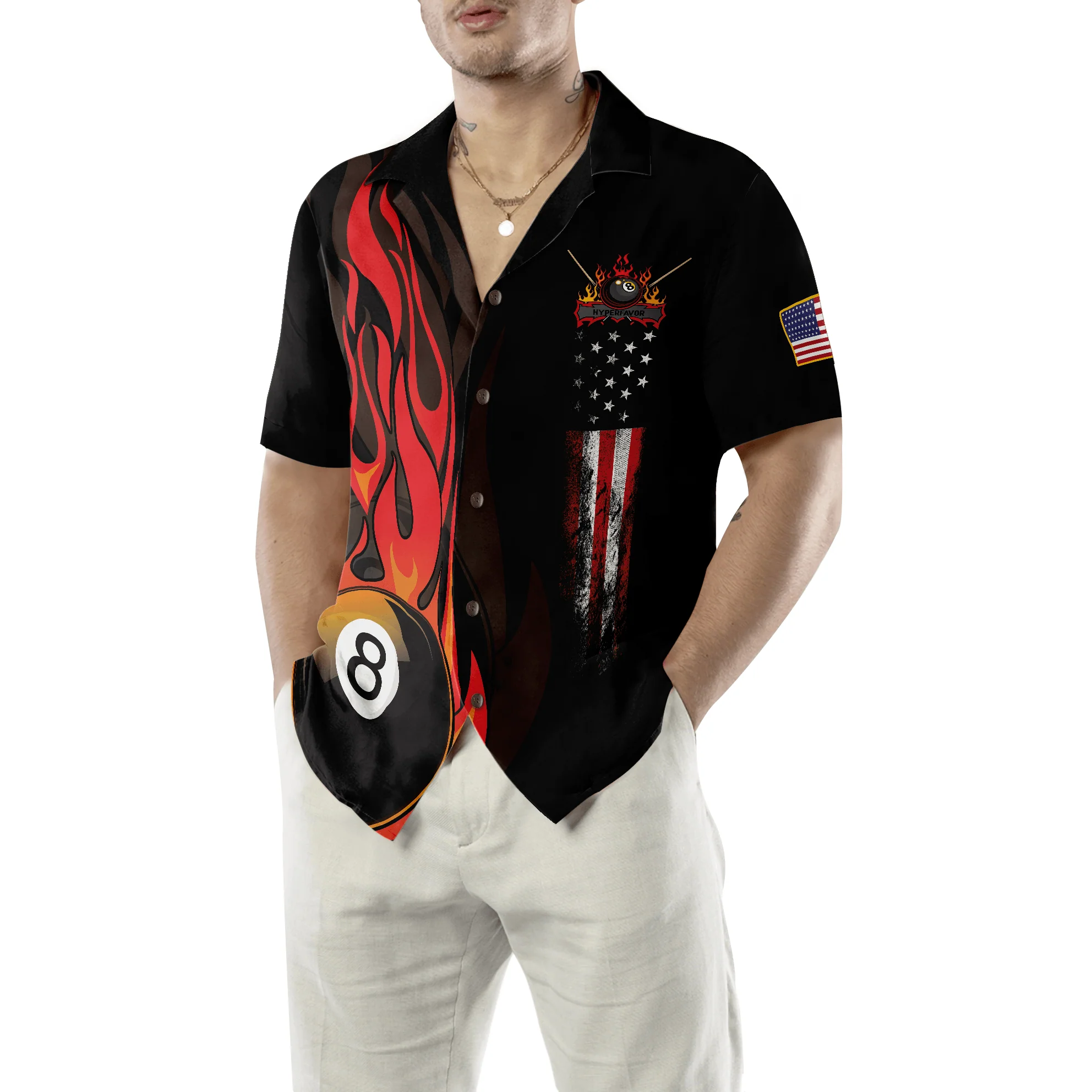 Billiard Hawaiian Shirt, Flame 8 Ball Billiard Pool Hawaiian Shirt, Colorful Summer Aloha Shirt, Gift For Husband, Wife, Friend, Family, Billiard Lover - Image 4