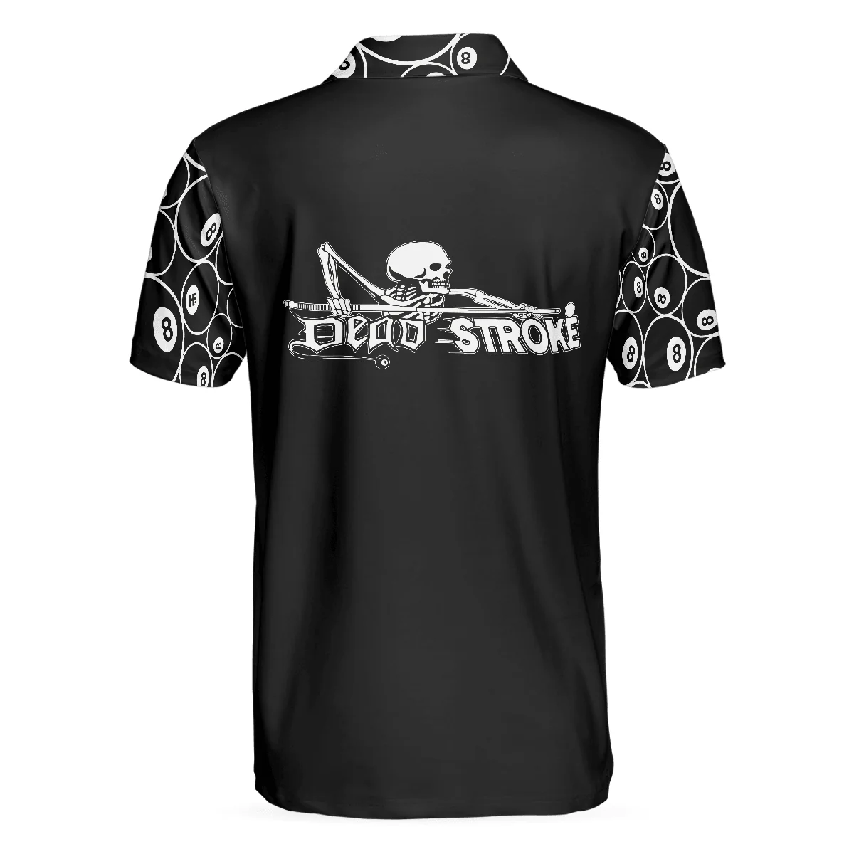 Billiards Men Polo Shirt, Billiards Skeleton Dead Stroke Men Polo Shirt, 8-ball Polo Shirt, Best Billiards Shirt For Men - Image 3
