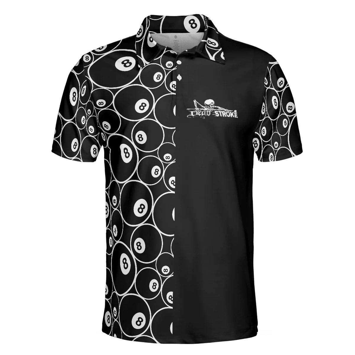 Billiards Men Polo Shirt, Billiards Skeleton Dead Stroke Men Polo Shirt, 8-ball Polo Shirt, Best Billiards Shirt For Men - Image 4