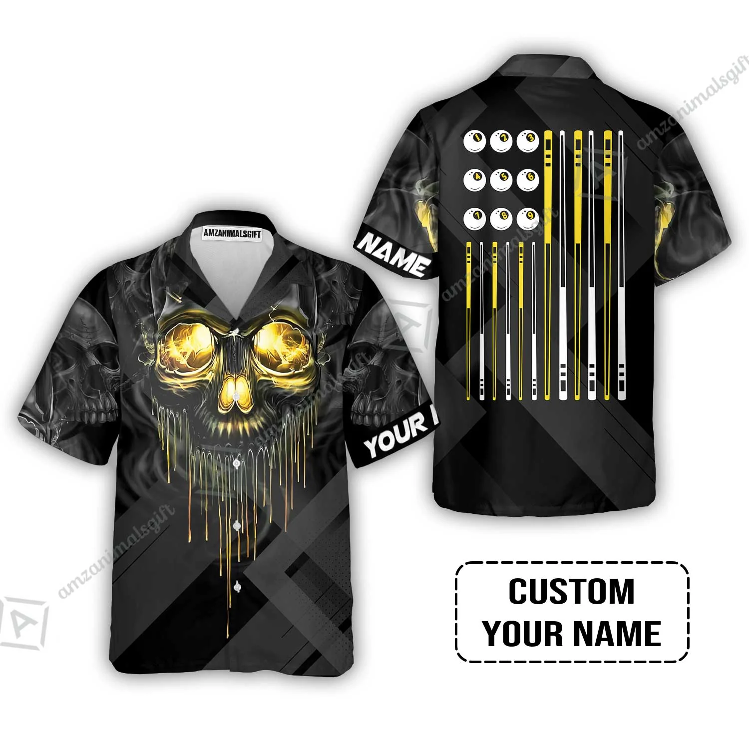 Billiards Sweatshirt - Billiards Pool Player Skull Custom Sweatshirt , Skull Billiards Shirt For Billiards Players, Personalized Billiards Gift - Image 6