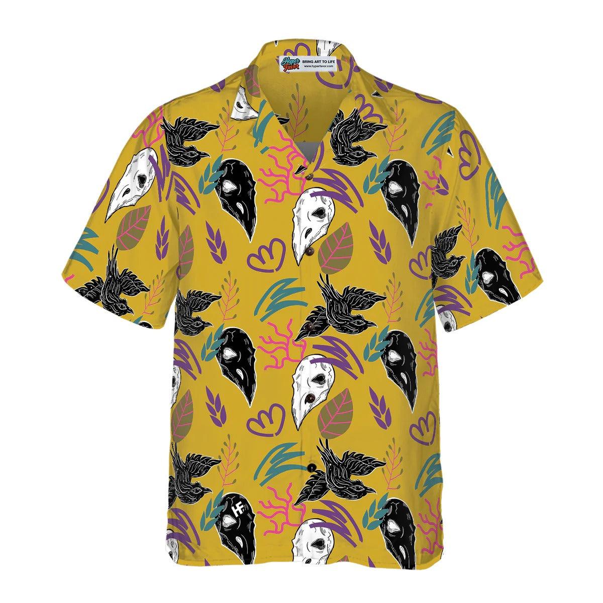 Bird Skull Hawaiian Shirt, Bird Pattern Hawaiian Shirt, Colorful Summer Aloha Shirt - Perfect Gift For Husband, Wife, Friend, Family - Image 2