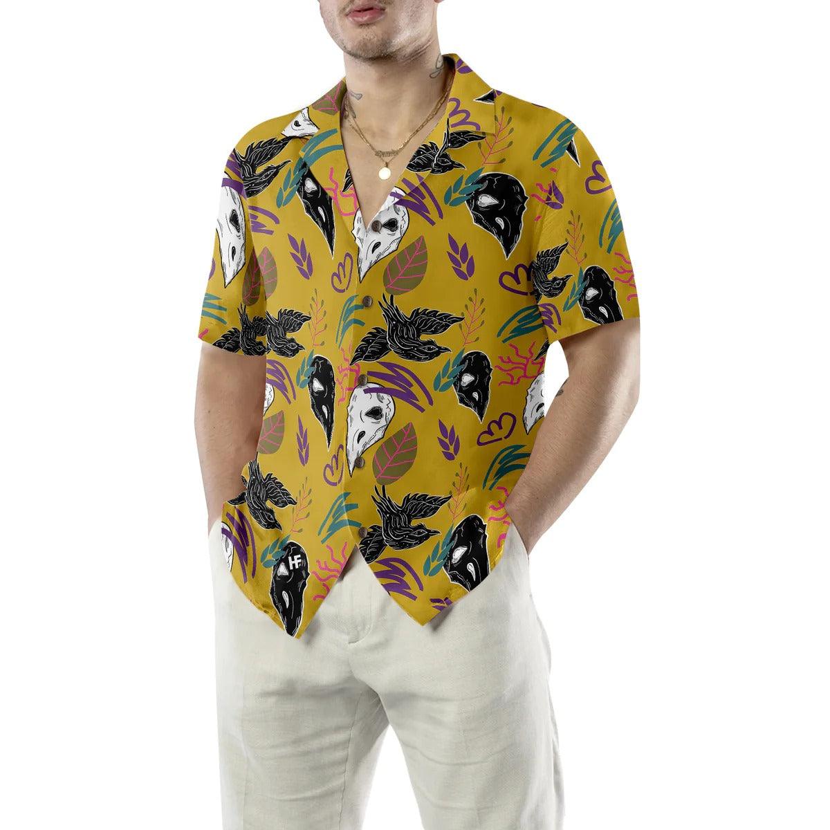 Bird Skull Hawaiian Shirt, Bird Pattern Hawaiian Shirt, Colorful Summer Aloha Shirt - Perfect Gift For Husband, Wife, Friend, Family - Image 5